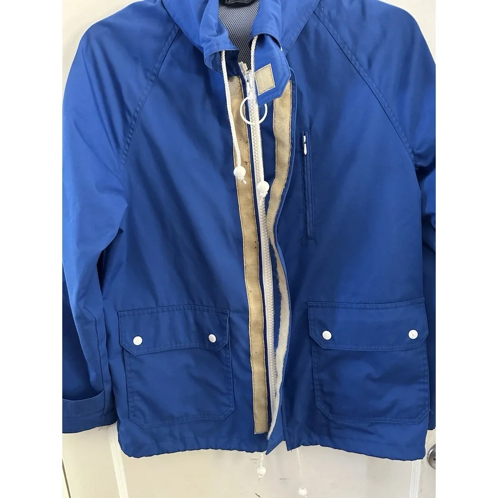 Lands End Men Size Medium Blue Jacket Dual Pocket Vintage